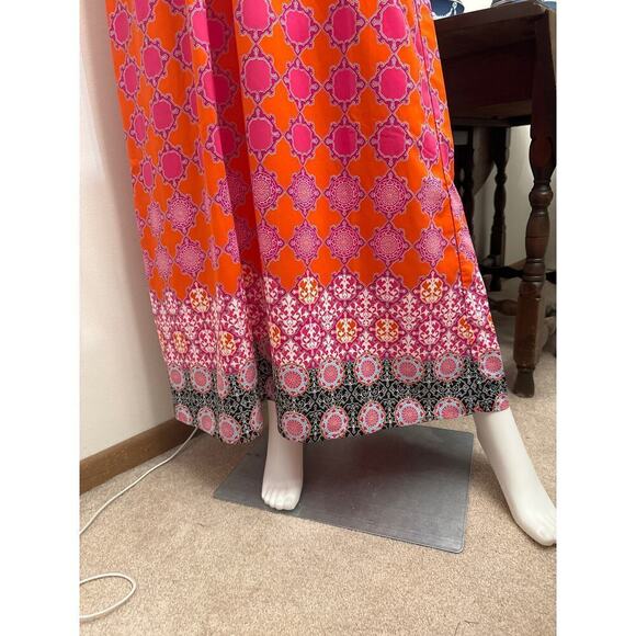 Banana Republic Orange and Pink Maxi Dress Size 10 - Picture 3 of 7